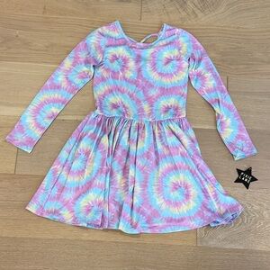 NWT Pixie Lane Vibrant Tie-Dye Long Sleeve Kids Dress size 8